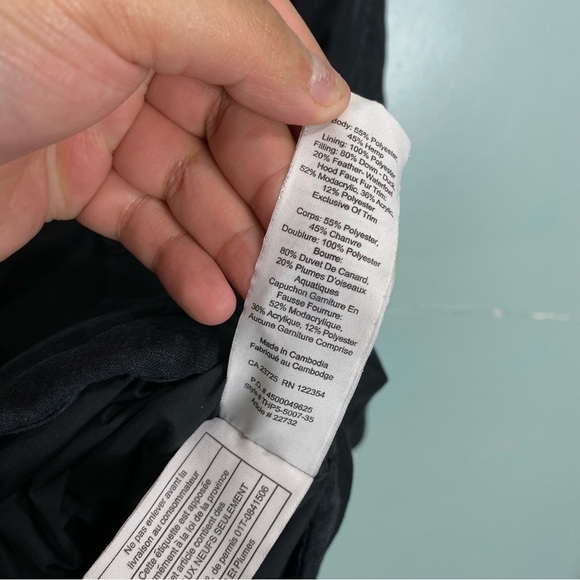 Aritzia Community Paradigm Black Waterproof Goose‎ Down Parka Black Hooded Sz XS - Picture 4 of 8